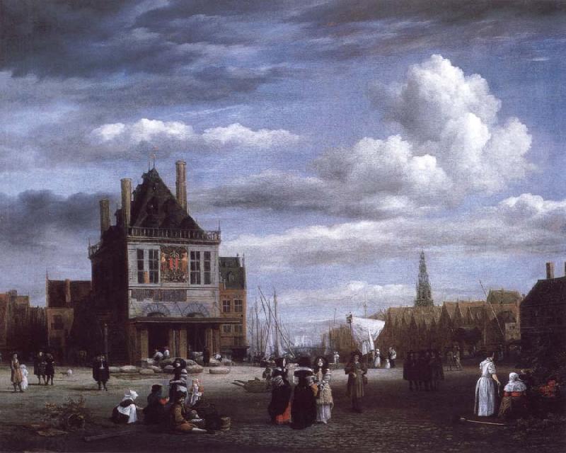 Jacob van Ruisdael The Dam with the weigh house at Amsterdam oil painting picture